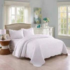 MarCielo 100% White Cotton Quilt Set Bedspread Coverlet, B34